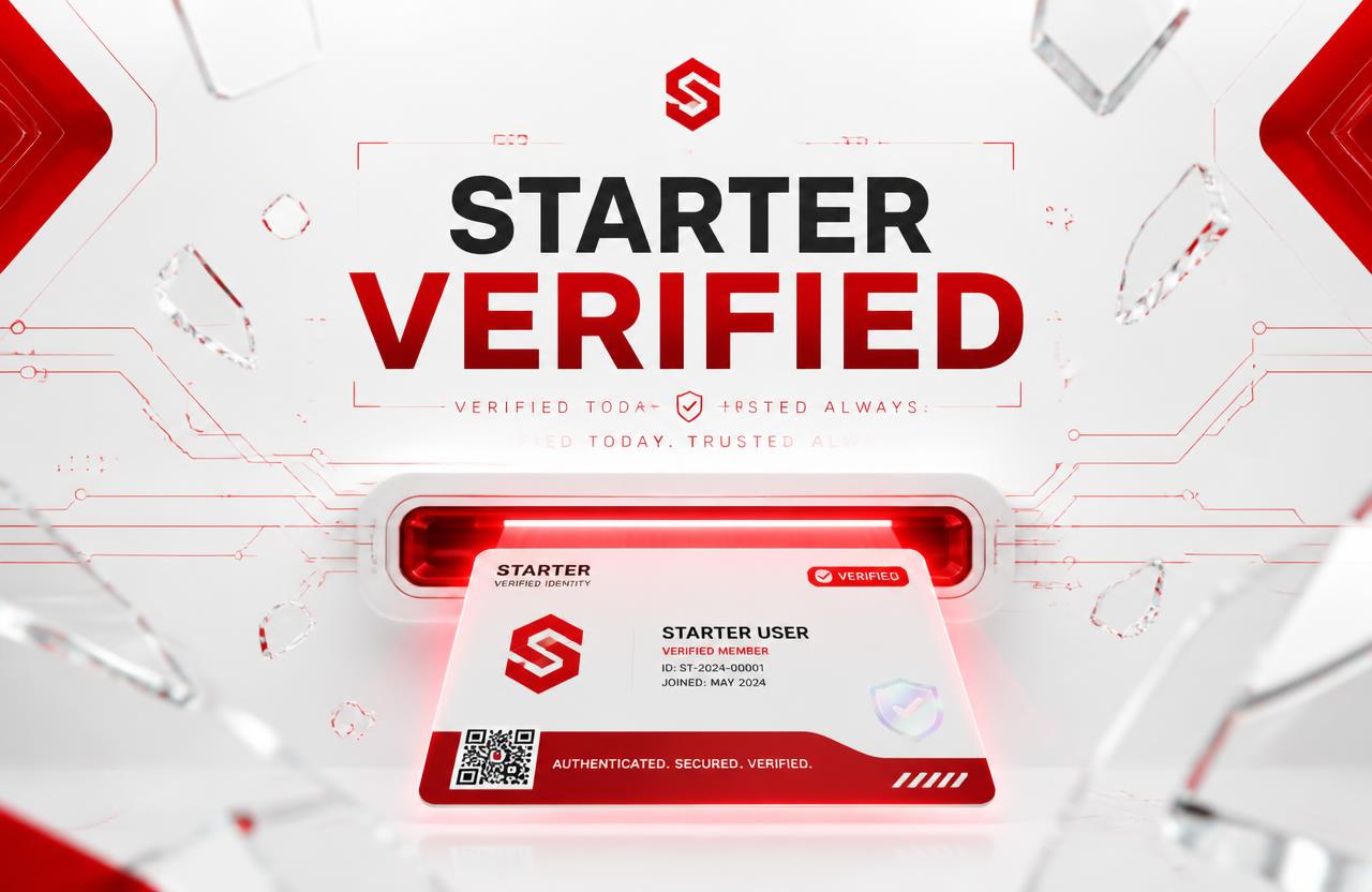 Verified Starter Verified account dashboard status banner for Starter